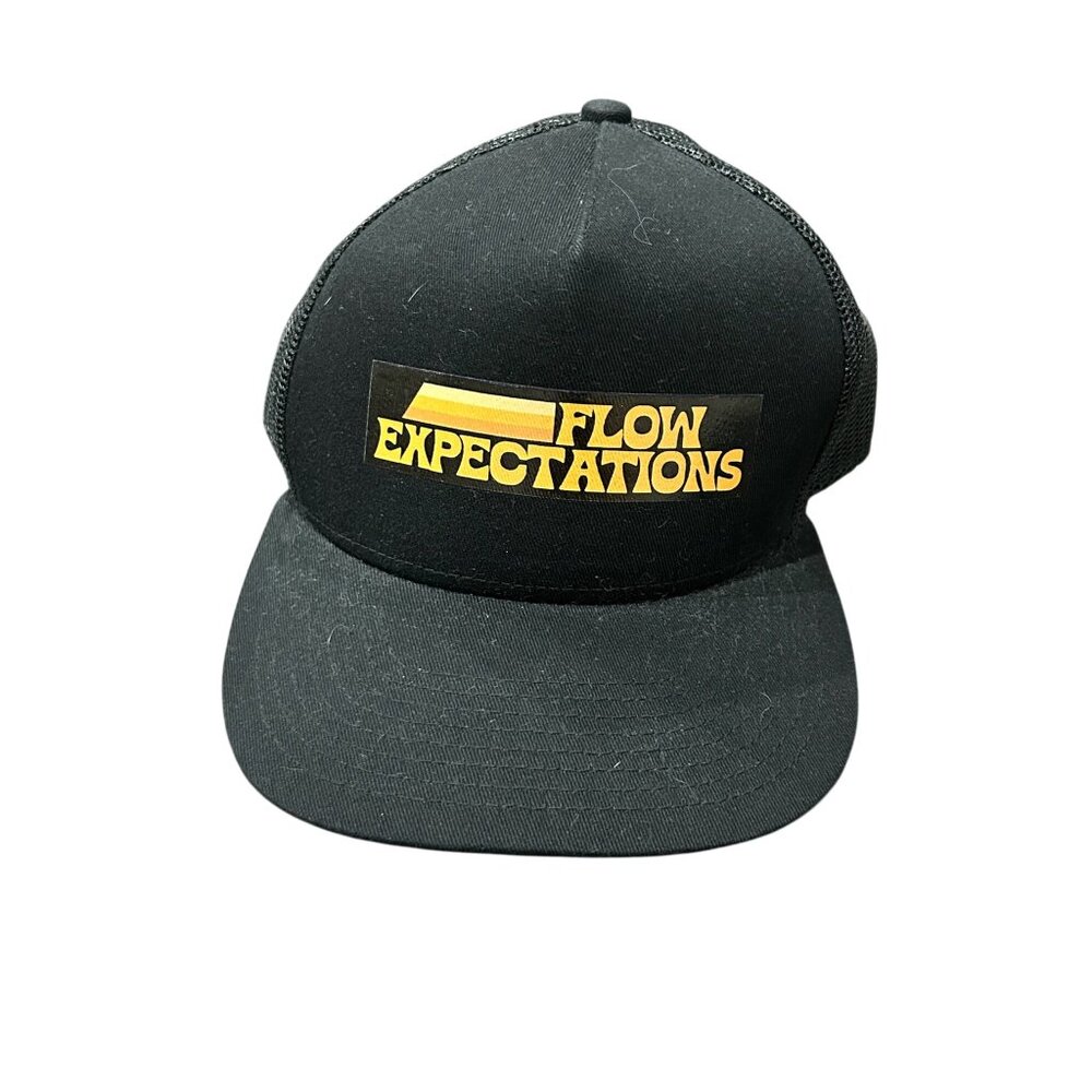 Flow Expectations Mesh Trucker Hat Black One Size Snapback Closure Outdoor